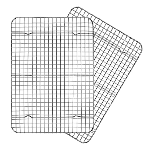 Cooling Rack Set of 2, Homikit Stainless Steel 15.4" x 11.4" Baking Rack for Oven Cooking Roasting Grilling Broiling, Grid Wire Rack for Bacon Pizza Chicken BBQ Meat, Dishwasher Safe