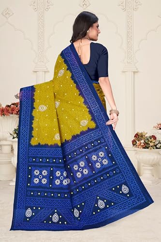 Image of TAMAIRA FASHION Mulmul Pure Cotton Saree For Woman Floral Batik Printed|Office Wear Daily Wear Sarees For Women Without Blouse Piece (Available in 11 Colours)