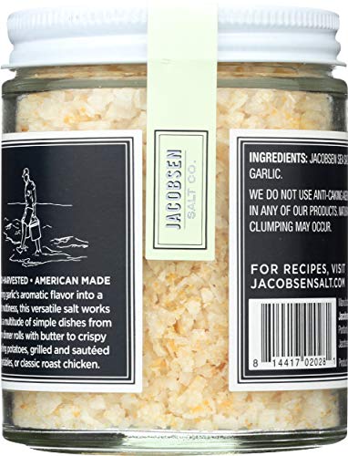 Jacobsen Salt Co. Specialty Sea Salt for Fancy Gourmet Cooking, Infused Sea Salt, Garlic Flavored, 5 oz