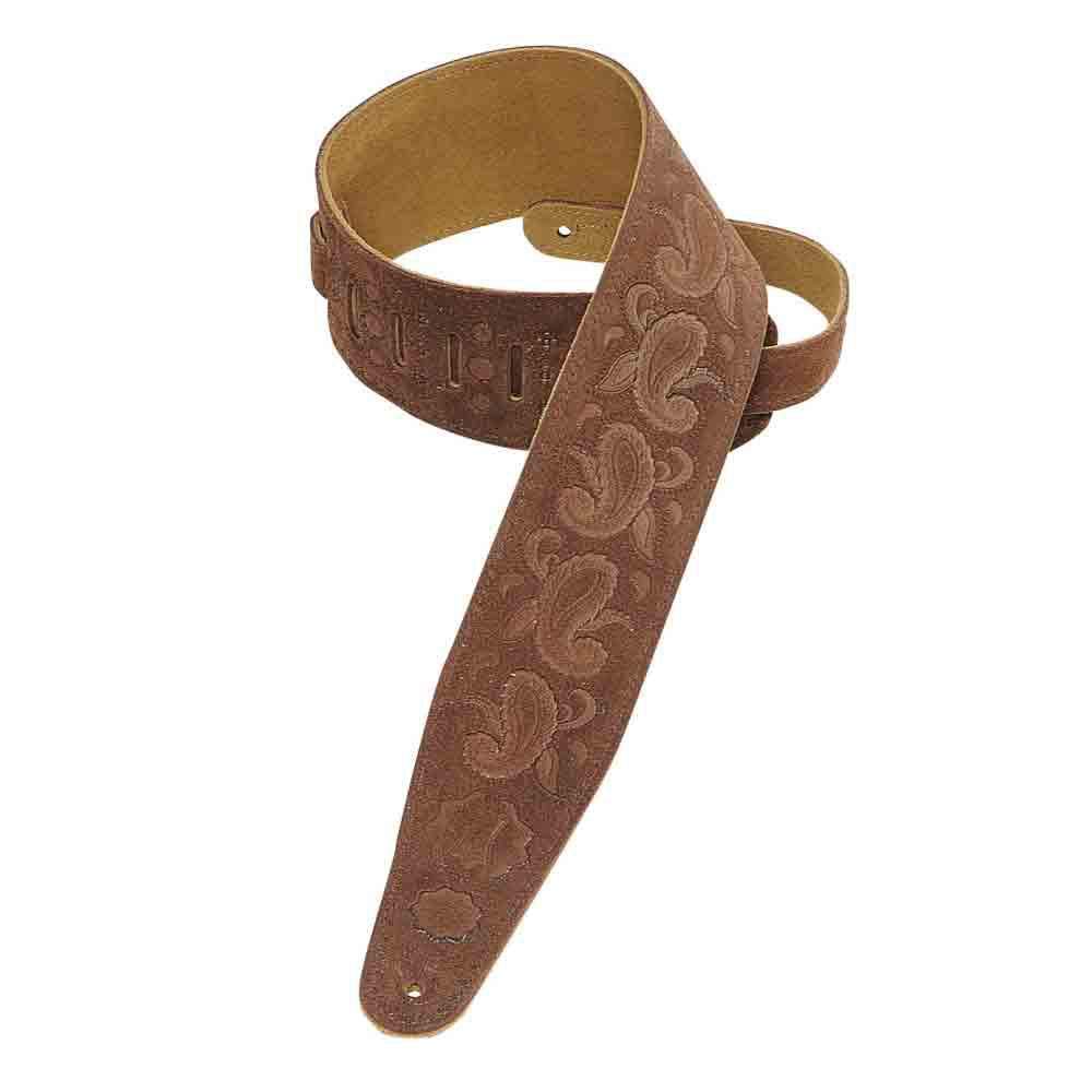 Levy's Skórzane Pms44t03-brn 7,6 cm zamszowa skóra narzędziowa pasek do gitary z wzorem Paisley - brązowy