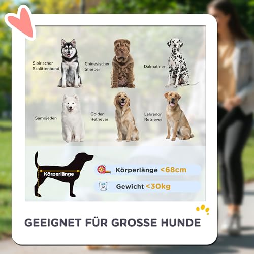 PawHut Hundewagen Hundebuggy klappbar für große Hunde & Katzen bis 30 kg Katzenbuggy mit Kissen Netzfenstern Türen Aufbewahrungstasche Katzenwagen Buggy Dunkelgrau