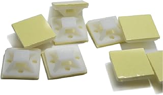 100pcs 20x20mm Plastic Mounts Self Adhesive Backed Cable Management Tie Mounts