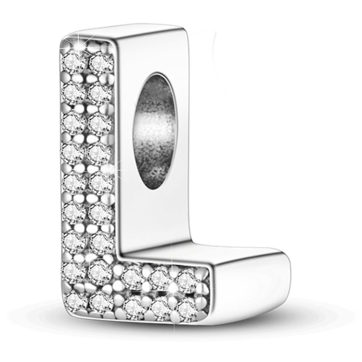 PARCOM Letter Charms Fits Pandora Bracelets S925 Sterling Silver Initial Charms for Bracelets Alphabet A-Z Letters Bead Bracelets Necklace Pendent