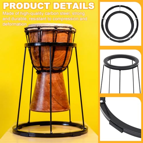 Image of Moxweyeni Lightweight Djembe Stand Portable Drum Stand Carbon Steel Standing Support Frame for Percussion African Bongo Drum (10.24 x 15.35 x 17.52 Inch,Elegant)