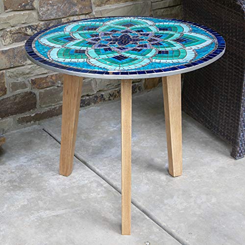 Decor Therapy Moroccan End Table, Blue, Green #TOP1