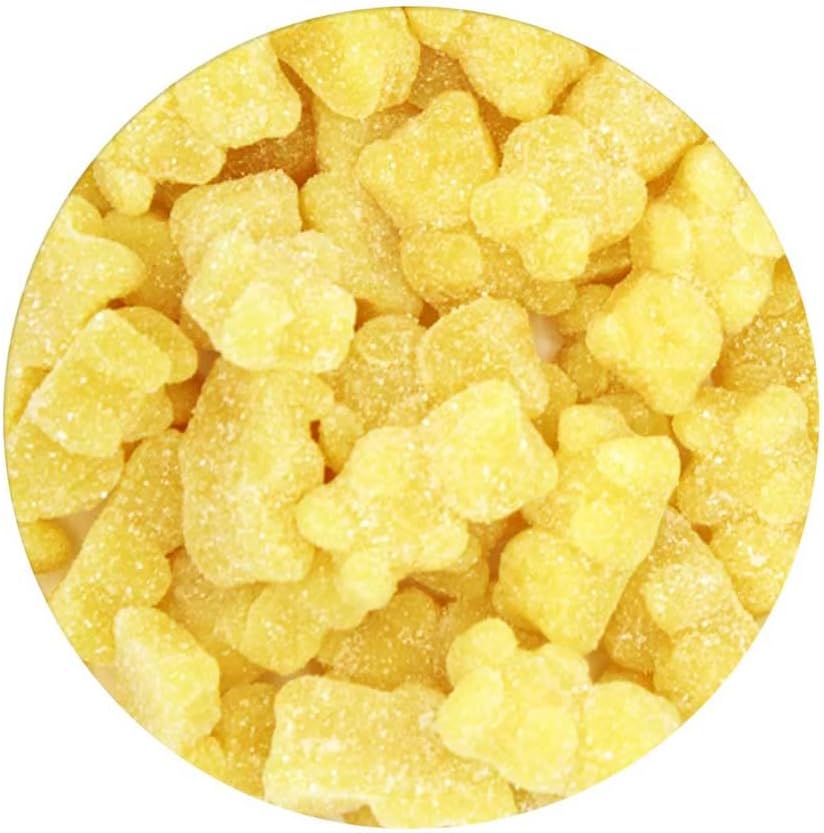 Yellow Gummy Bears Sugared, 2.2 Pound Bag, Yellow Candy Lemon Flavored, The Hampton Popcorn & Candy Company