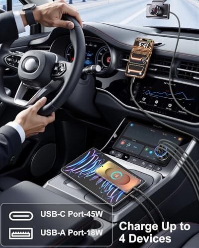 90W Car Charger USB C, Dual 45W Super Fast Charging Car Phone Charger - image 7