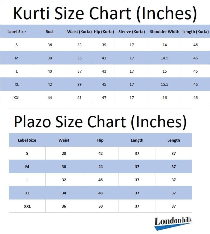 Image of London Hills Women Printed Kurta with Pant Salwar Suit Set || Plazo Kurti Cotton Set
