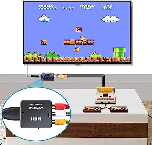 RCA to HDMI Adapter, AV to HDMI Converter, 1080P to HDMI CVBS AV Composite Video Audio Adapter for PC Laptop Mini Xbox PS2 PS3 TV STB VHS VCR Camera DVD - Image 6