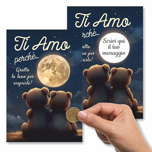Biglietto Gratta e Vinci Personalizzato Ti Amo Perchè. Sorpresa Romantica al tuo Amore. Regalo Originale per Lui Lei Fidanzato Fidanzata Coppia. Idea regalo San Valentino Anniversario (Amore 2)