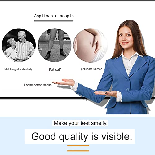 Jinboyoupin Women's Loose Cotton Socks Diabetes Ankle Socks Varicose Veins Pregnant Women, Middle-Aged Sailor Socks 5 Pairs. (Black+Gray+Khaki+Rubber Red+Cream White) #TOP6
