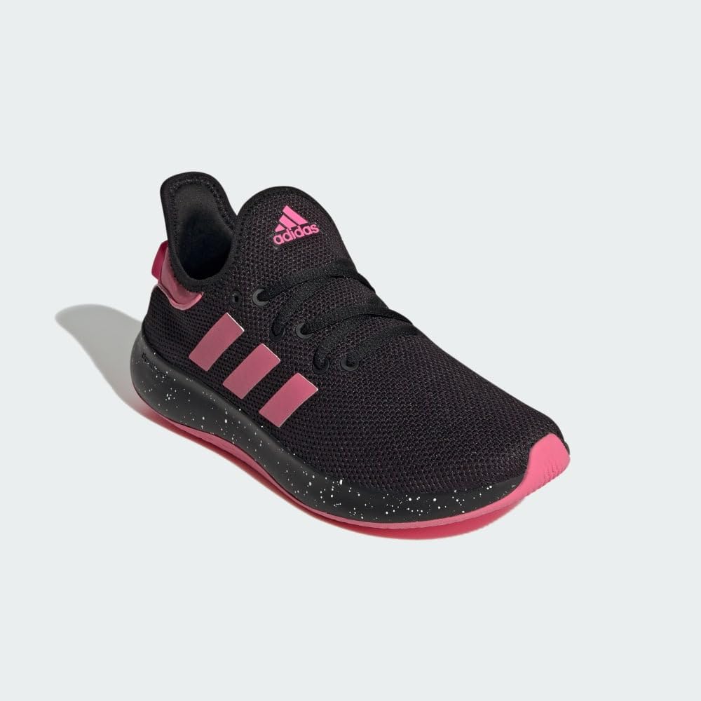 adidas Women's Cloudfoam Pure Sneaker: 5 Core Black/Pink Fusion/Lucid Pink