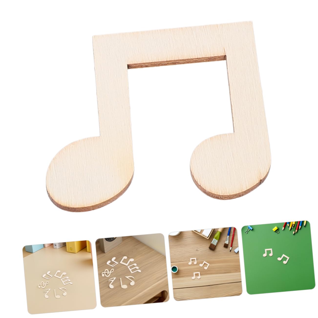 Cabilock 100piezas Notas Musicales de Madera sin Terminar Piezas para Manualidades Recortes de Madera para Proyectos de Arte Decoración del Hogar Suministros para Fiestas Infantiles