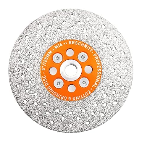 Diamant Trennscheibe 125mm - BRSCHNITT Doppelseitig zum Schneiden und Schleifen Granit Marmor Fliese Natursteine Cover