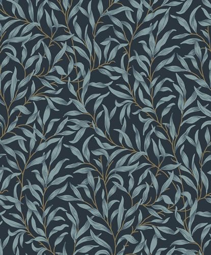 NextWall Willow Trail Botanical Peel and Stick Wallpaper (Aegean Blue)