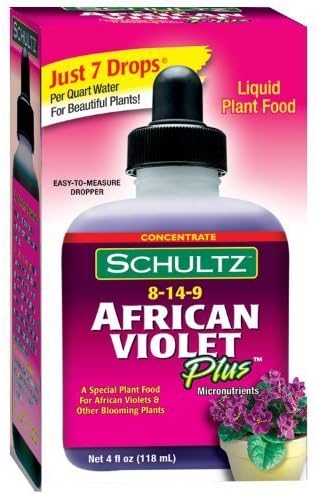 HENSITA African Violet Plus Plant Food 8-14-9, 4 fl oz. [2-Pack]