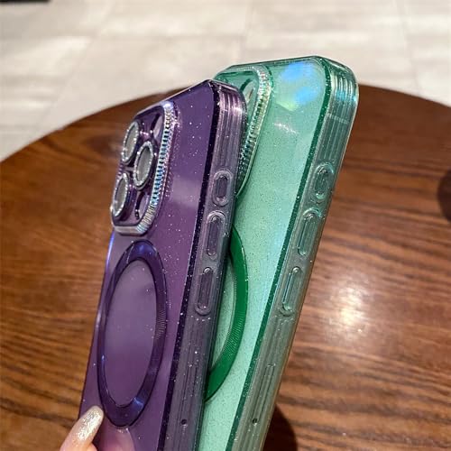 Film objectif strass et coque magnétique violette pour iPhone 12