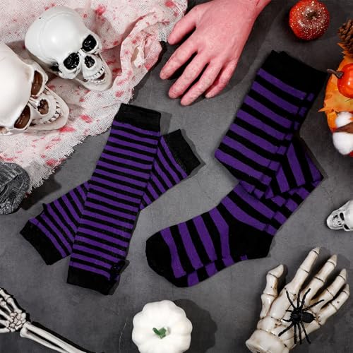Image of Geyoga Arm Warmers Leg Warmers Striped Thigh High Socks Fingerless Gloves Stockings Christmas Halloween