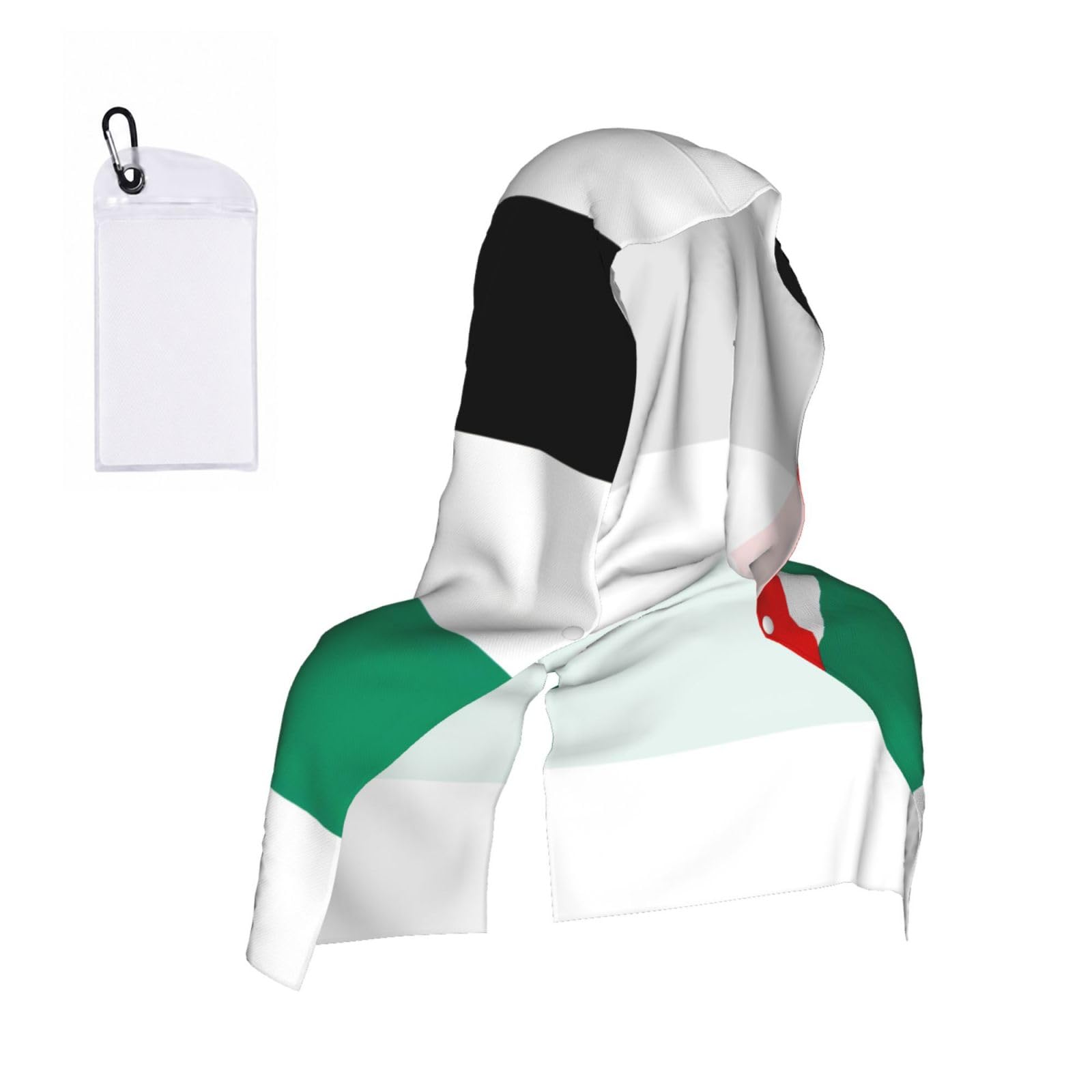 DUWAA Palestine Flag Print Cooling Hooded Sports Towel, 30×60cm Quick Drying Summer Cool Head Wrap For Neck And Face