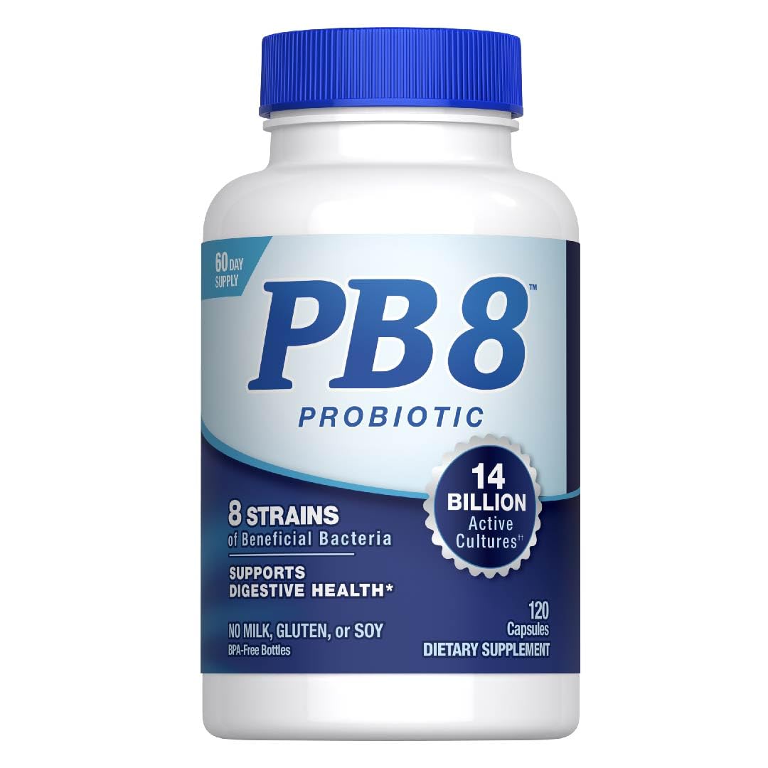 PB8 Probiotic | 14 Billion CFU | 120 Capsules | 8 Strains 120 Count (Pack of 1)