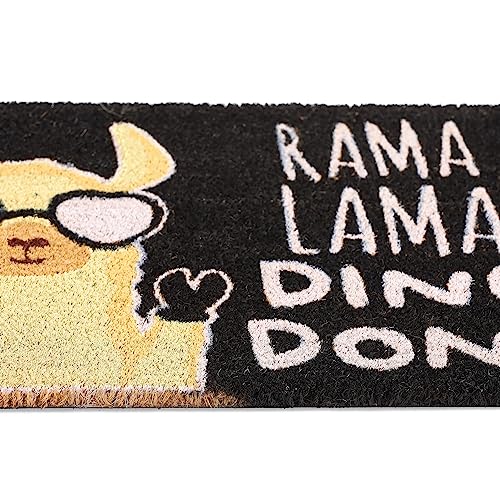 Relaxdays Fußmatte Lama, Kokos, Türvorleger mit Spruch, 60 x 40 cm, rutschfest, Fußabstreifer innen & außen, Mehrfarbig