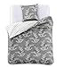 Produktbild DecoKing Premium Bettwäsche 140x200 cm mit 1 Kissenbezug 70x90 grau Blumen Microfaser weiß anthrazit Graphit Stahl Hypnosis Calluna