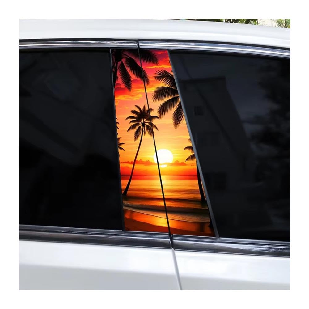 Bertdcx E Green Landscap Stickers Car Window Pillar Stickers Diy Personalized Decorativ Stickers Auto Parts(E)