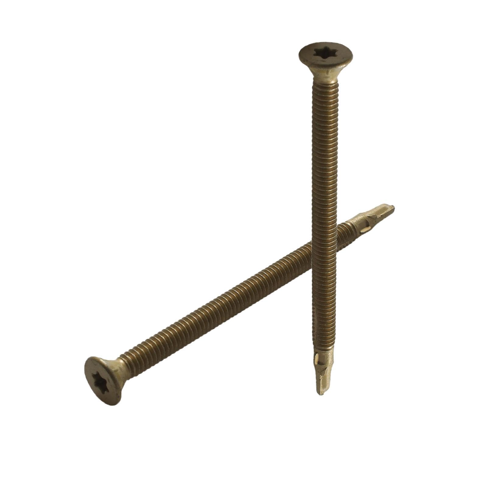 Screw Man #14 x 4 Reamer Head Self-Drilling Wood to Metal Screws （25 Pcs） Tek Torx/Star T-30 Torx Screw Head Tek Screws for Flatbeds, Trailers, or