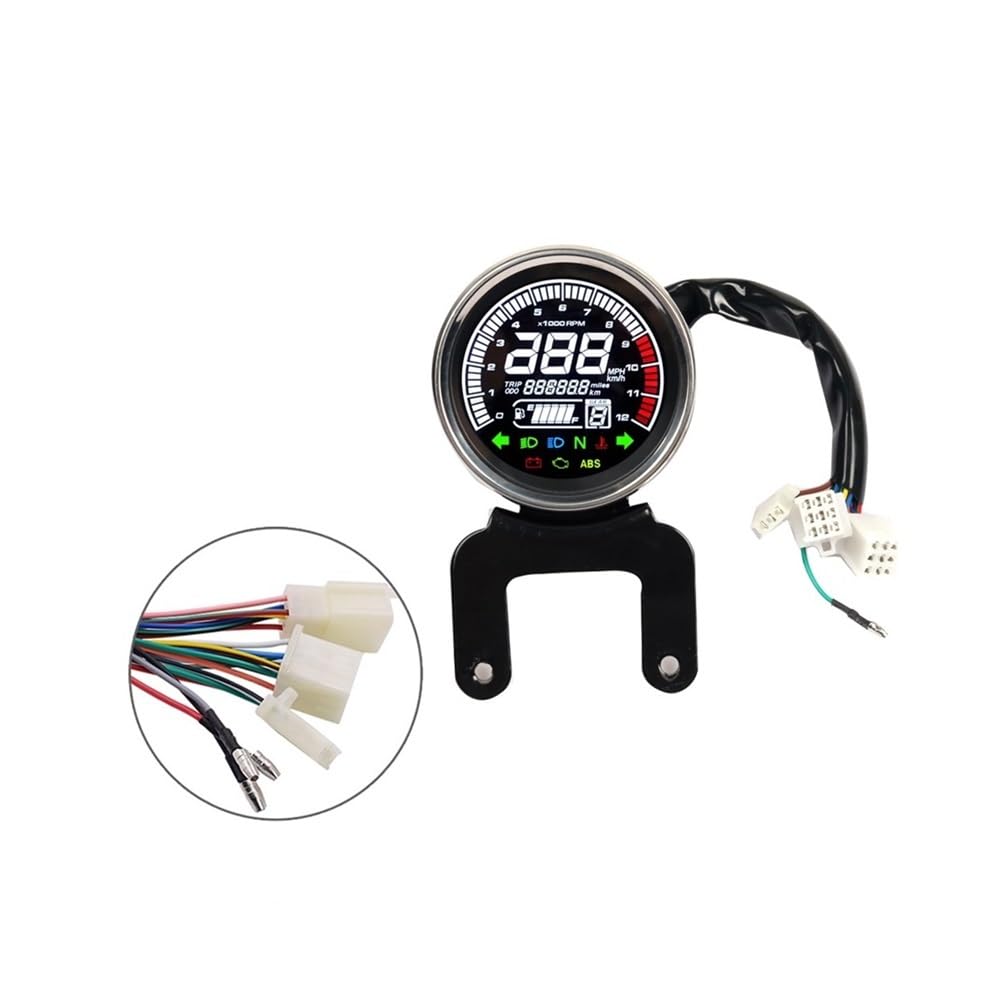 Contagiri contachilometri Contagiri Moto 12V Retroilluminazione A LED Per Tachimetro Digitale Temperatura Misuratore Carburante Indicatore Di Livello Moto