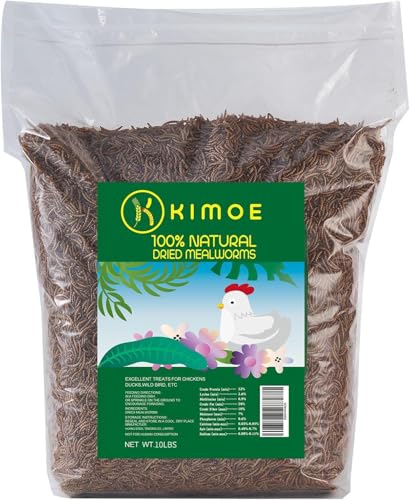 kimoe Non-GMO Bulk Dried Mealworms 10LB Bag for Chickens, Ducks & Wild Birds — 100% Natural High-Protein Feed to Boost Egg Production, Feather Health & Immunity - Image 4