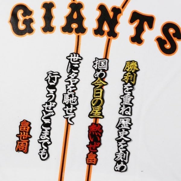 ジャイアンツ 巨人 坂本勇人　刺繍ワッペン 5点セット 筆記体【白】【オレンジ】 メール便送料無料】読売 ジャイアンツ 巨人 刺繍ワッペン 坂本 応援歌