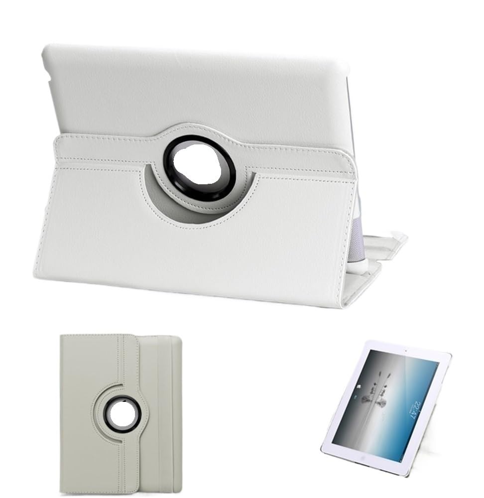 Housse rotative 360 pour iPad Pro 12.9 blanche avec support multi-angles ajustable
