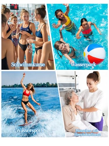Aiseyi Bas de bikini menstruel, pour les femmes et les filles à flux léger, à 4 couches, anti-fuite, noir, culotte, maillot de bain, pour la natation, l, L – vue 2