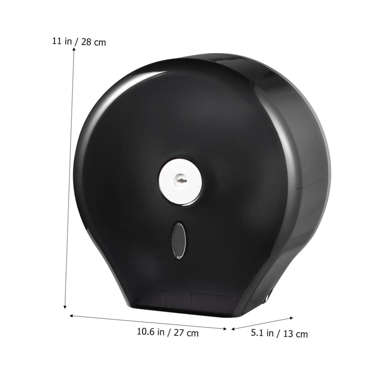 Dispenser di Carta Rotondo da Parete ABS Nero per Hotel e Centri