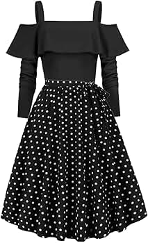 Amazon.com: HGps8w Women's Off Shoulder Vintage Audrey