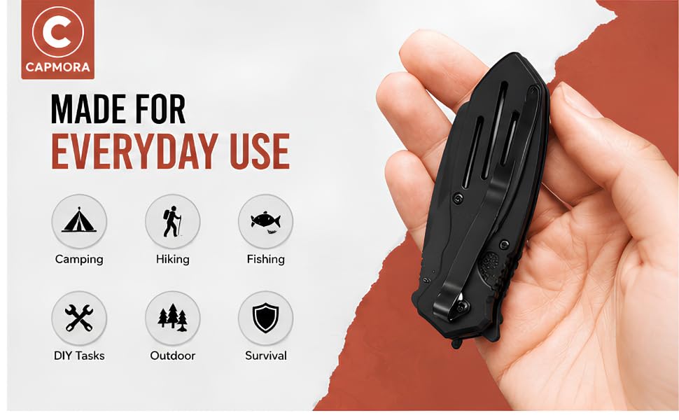 Image of CAPMORA Multipurpose Knife, Carbon Steel, Compact Utility Knife for Kitchen, Home, Office, Vegetables, Fruits, Kitchen, Home,Travel & Utility