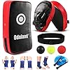 Odoland 7-in-1 Punching Mitts Kick Pack Set for Kids, Boxing Mitts Focus Pads, Punching Kicking Pad, Reflex Ball, Jumping Rope and Protect Sleeves, Great for Boxing, Kickboxing, Karate, Muay Thai