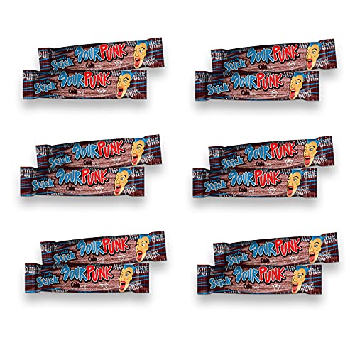 Image of Sour Punk Candy Sticks in Cola Flavor - Pack of 12 (40g each), Sweet and Sour Chewy Cola Candy || Party Treats Pack || Share with Friends and Family