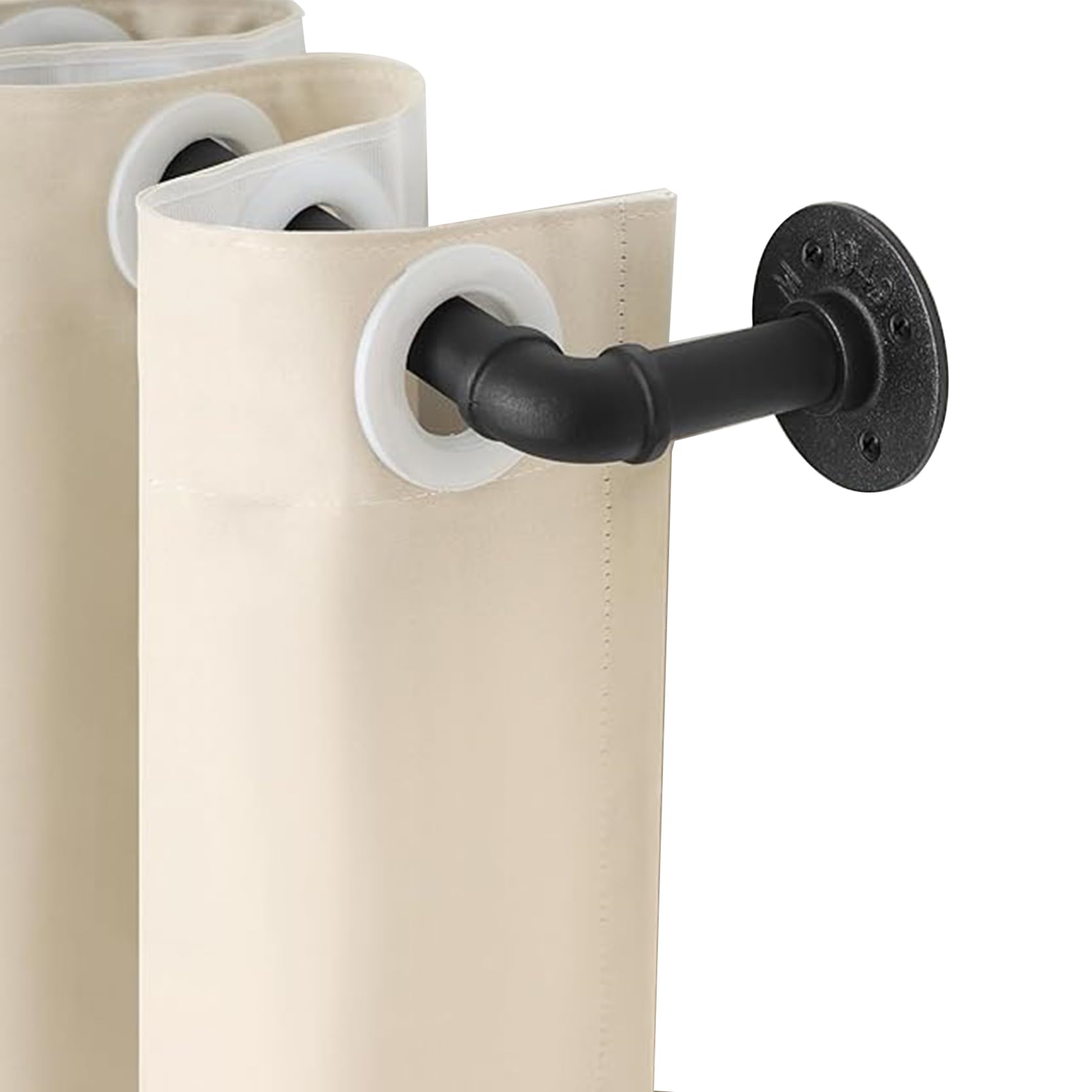 Wickel Gardinenstangen, Schwarze Gardinenstange für Fenster, Verdunkelung Gardinenstange, Raumteiler-Gardinenschiene, Kleiderstange Aus Metall, Robuste Rohrgardinenstange(Size:70-120cm)