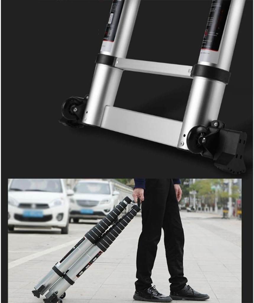 Aluminum Alloy Extension Ladder, Household Multi-Function Folding Ladder, Portable Outdoor Engineering Lifting Stairs, Bearing Capacity 330 Pounds (Size : 1.9M+1.9M=3.8M(12FT))