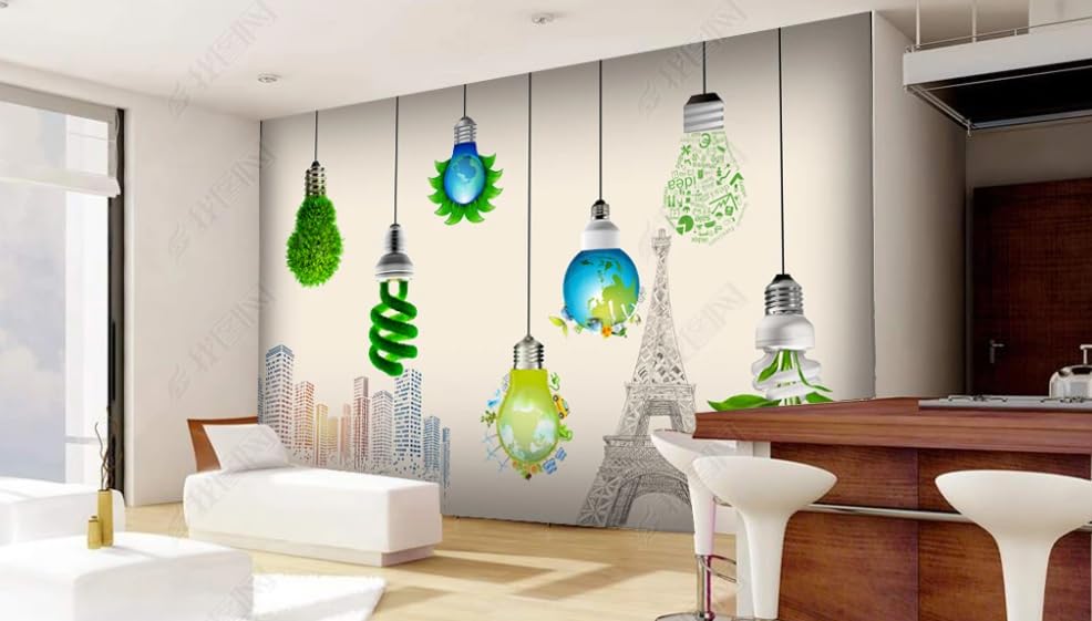 Poster géant mural ampoule créative pour sublimer l'ambiance d'un restaurant ou salon