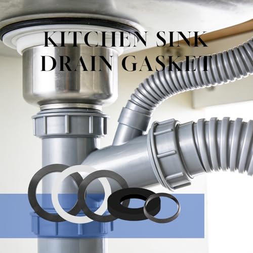 RowGlow 27pcs dichtung siphon Abfluss waschbecken Küchenspüle für Abfluss DN40 40 mm G1½ Zoll Dichtungsset siphon Dichtungen für Spülbeckenabfluss Keildichtungen und Flachdichtungen enthalten (27 pcs)