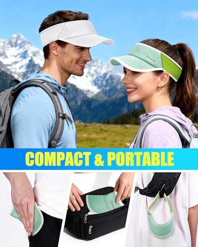 Image of Sports Sun Visor for Men & Women Breathable Mesh, Stretchy Foldable Cooling Visor Hat for Running, Golf, Tennis, Hiking