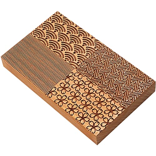 Umora 和菓子 製菓 木製板 練りきり型 和菓子用器具 製菓用品 キッチン 手作り 生菓子 ねりきり 菓子型 木型 木彫 千筋板 練り切り(4種類の木彫千筋板A)