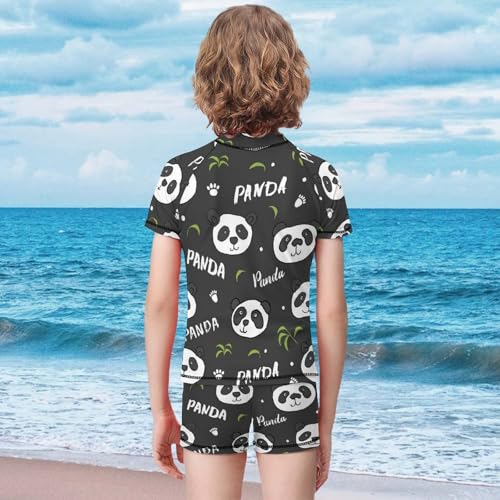 Cute Panda BearChildren's Swimsuits Boys Two Piece Suit10-12Y（150cm）2