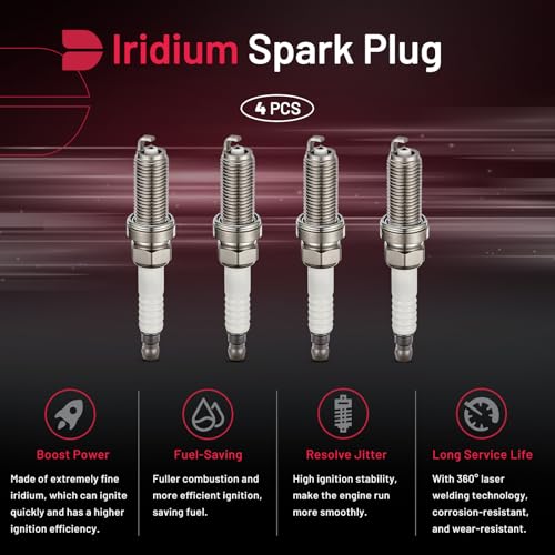 Image of BDFHYK Set of 4 Iridium Spark Plug Compatible with ILX TLX Accord Civic CT200h CX-3 Vibe iA xD Impreza Legacy Outback Corolla Prius Yaris Fit Forester Matrix,Engine Replacement for 93501 LKAR7BIX-11S