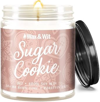 Wax & Wit Christmas Candles Scented Sugar Cookie Vanilla Buttercream Fall Candle, Perfect Holiday, Winter, Xmas, Autumn Gifts 9oz, Soy Wax, 50 Hour Burn