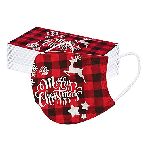 10/20/50 Stück Erwachsenen Weihnachten MundSchutz Einweghülle Bandana, Halstuch Atmungsaktiv Outdoor Anti-Staub Weihnachts Motiv Druck