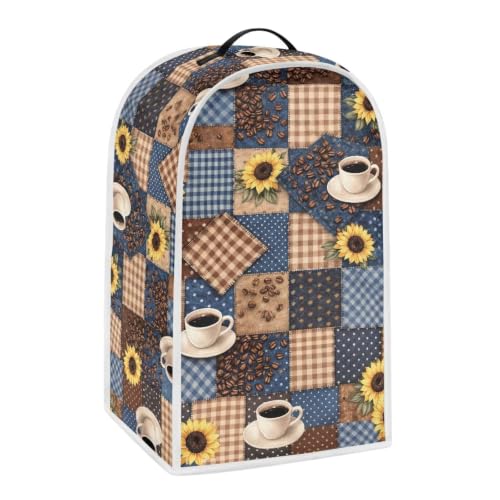 Image of Coffee Plaid Blender Dust Cover Appliance Covers for Kitchen