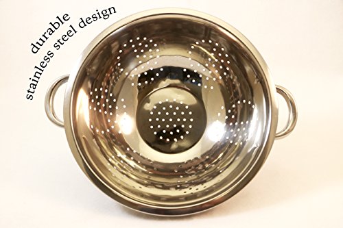 Excelsteel 242 Heavy Duty Handles And Self-Draining Solid Ring Base Stainless Steel Colander thumb #1